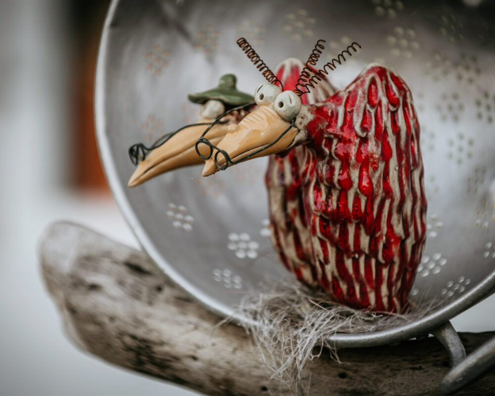 Dekoration in Form einer Vogelfigur