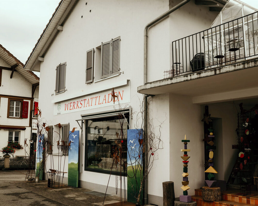Eingangsbereich des Werkstattladens